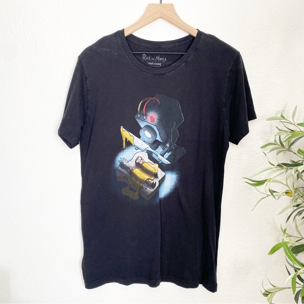 Rick & Morty Butter Robot Graphic Tee Black Unisex Medium